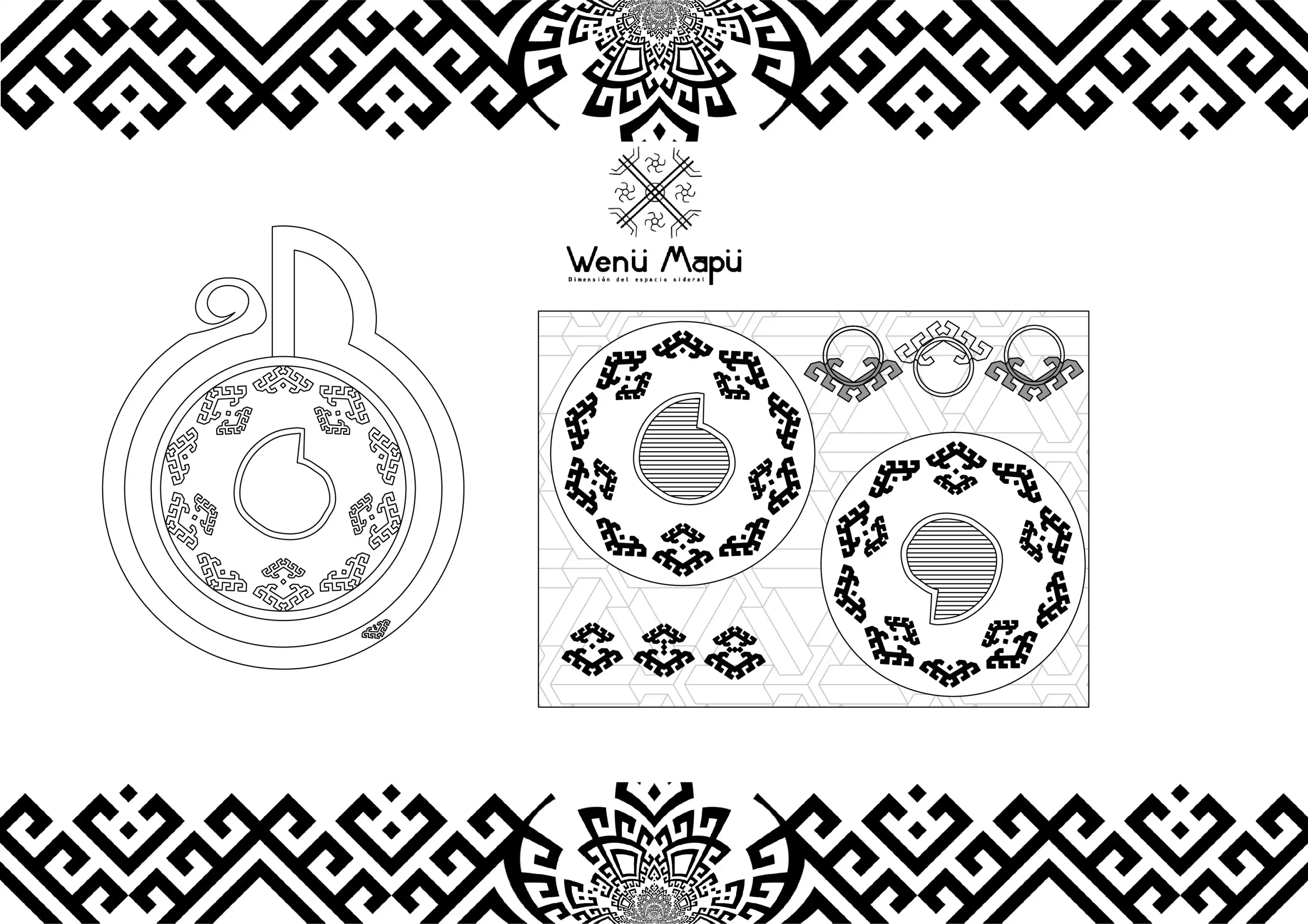 Technical planimetry — front and section views of a stretched-ear piece
