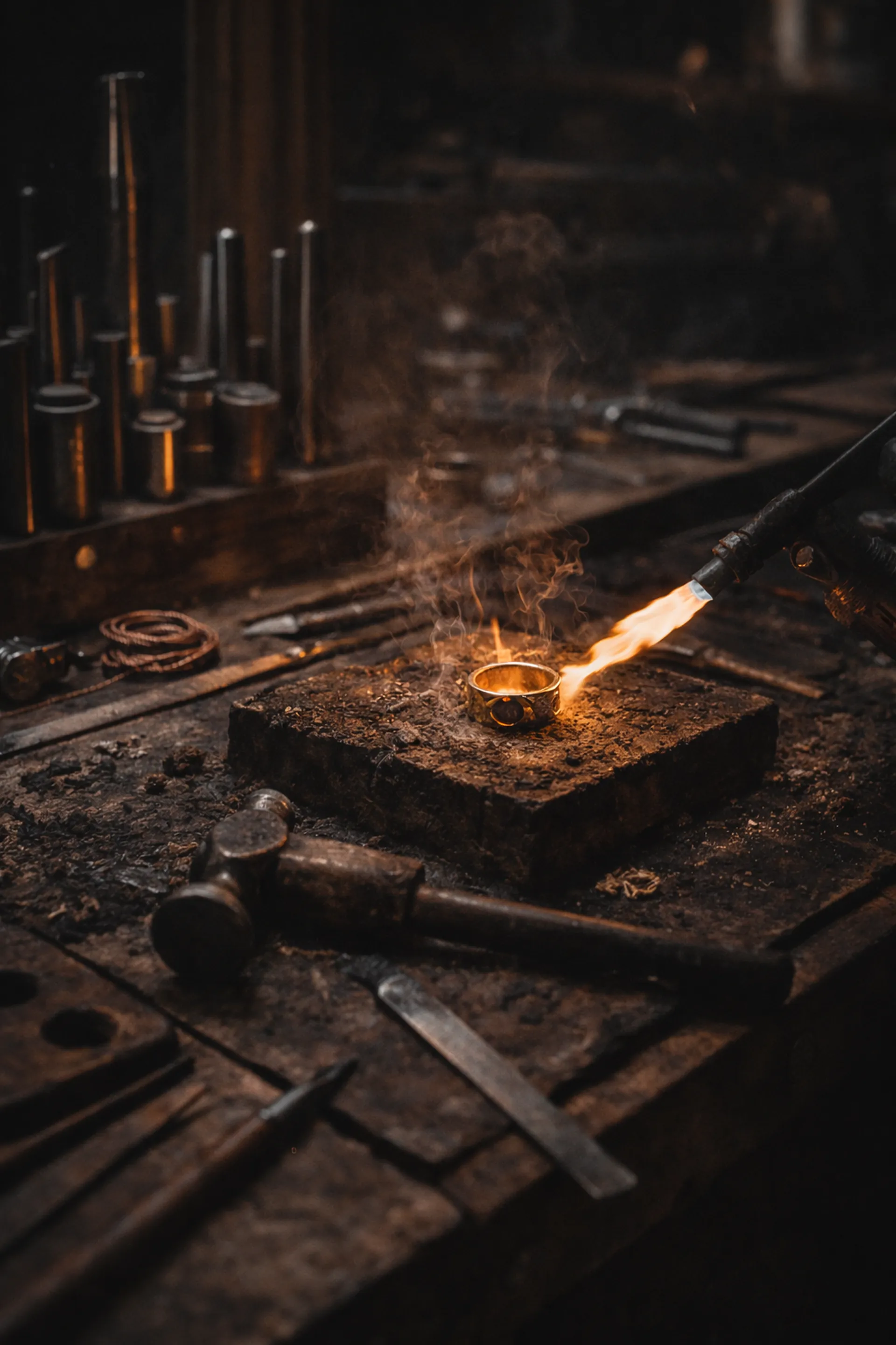 The atelier — silver and gold worked at the forge in Truckee